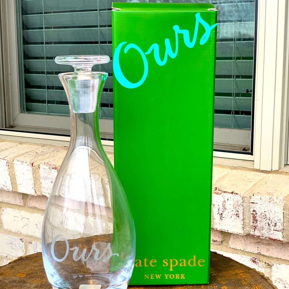 New Kate Spade Two of a Kind OURS Crystal Wine Decanter 40 ounce New York Lenox